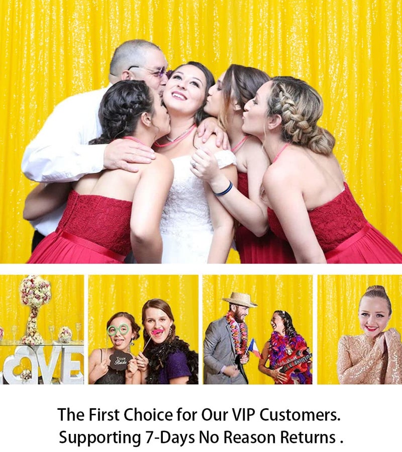 ShiDianYi Yellow Glitter Backdrop Curtain Photo Backdrop 4FTx7FT Sequins Shimmer Curtains for Backdrop -1011E - Image 5